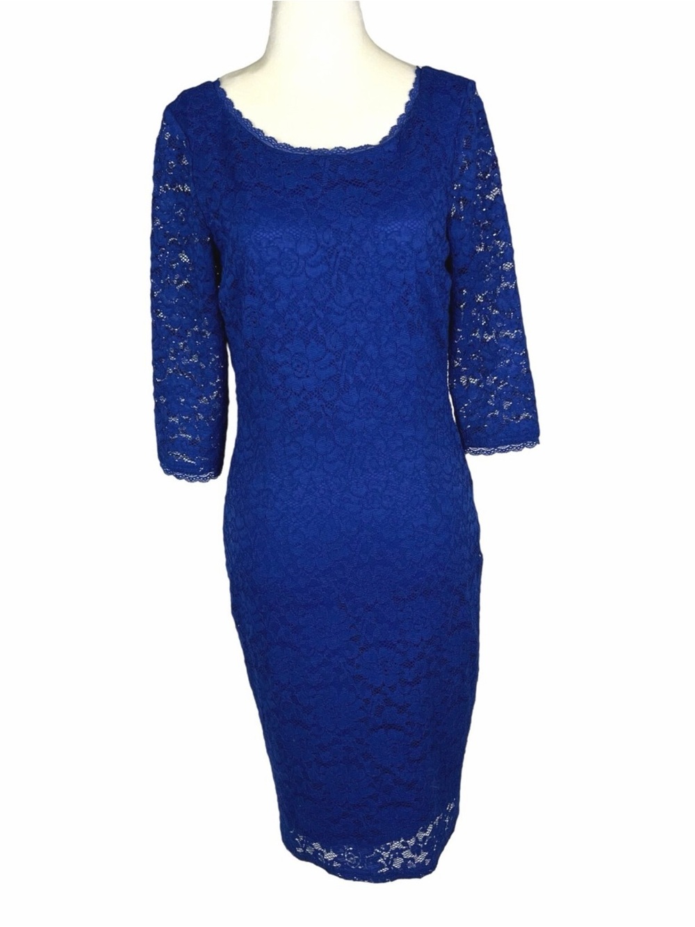 Laundry By Shelli Segal Royal Blue Lace Midi Dress size 6